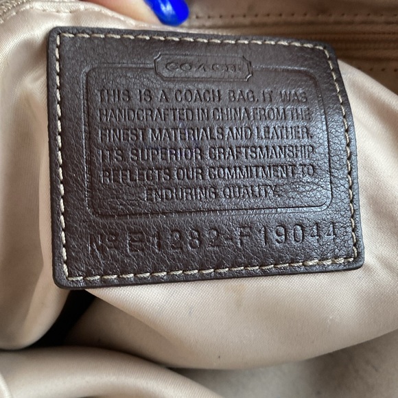 Coach purse bag F-19044 leather brown 12(14)x9x4” pre-owned - Picture 7 of 17